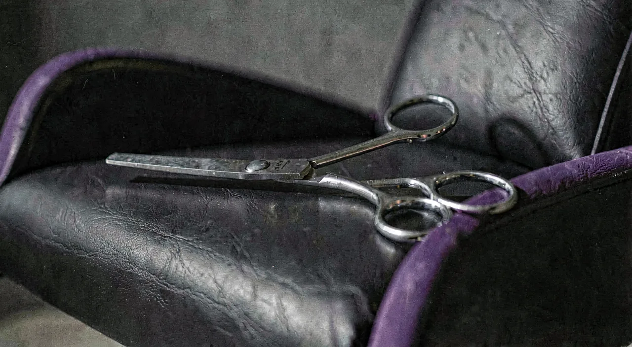 A salon client booking an appointment by voice through a shareable link while the stylist works